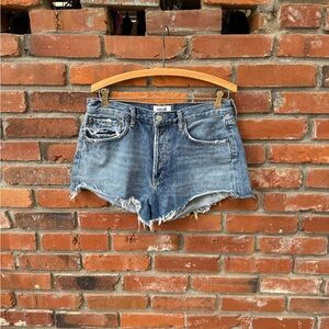 Agolde Parker Distressed Blue Jean Shorts